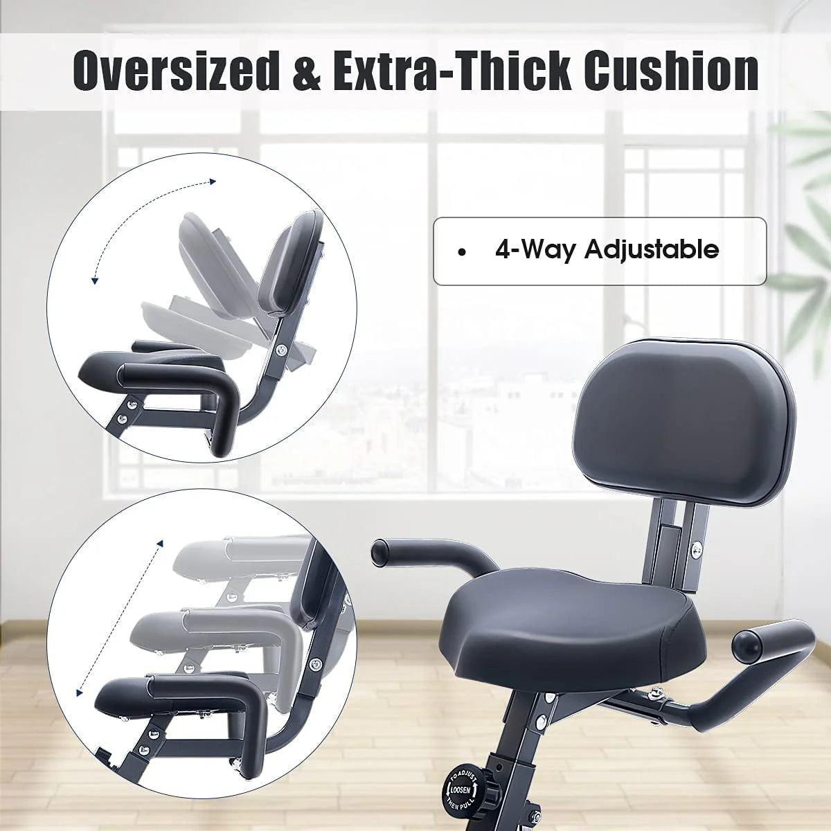 Folding 3-in-1 Recumbent Exercise Bike with Arm Resistance Bands C804