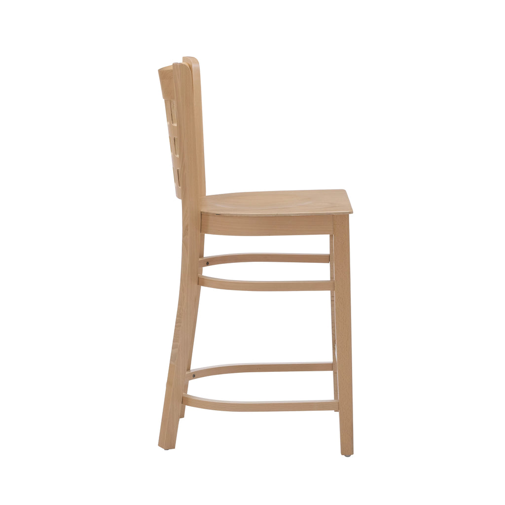 24" Indoor Wood Counter Stools, Set of 2, Natural P688
