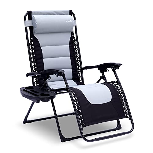Adjustable Foldable Zero Gravity Rattan Chair with Side Table J807