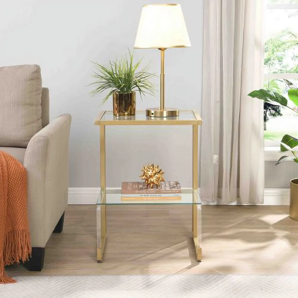 2-Tier Acrylic Glass Side Table N602262