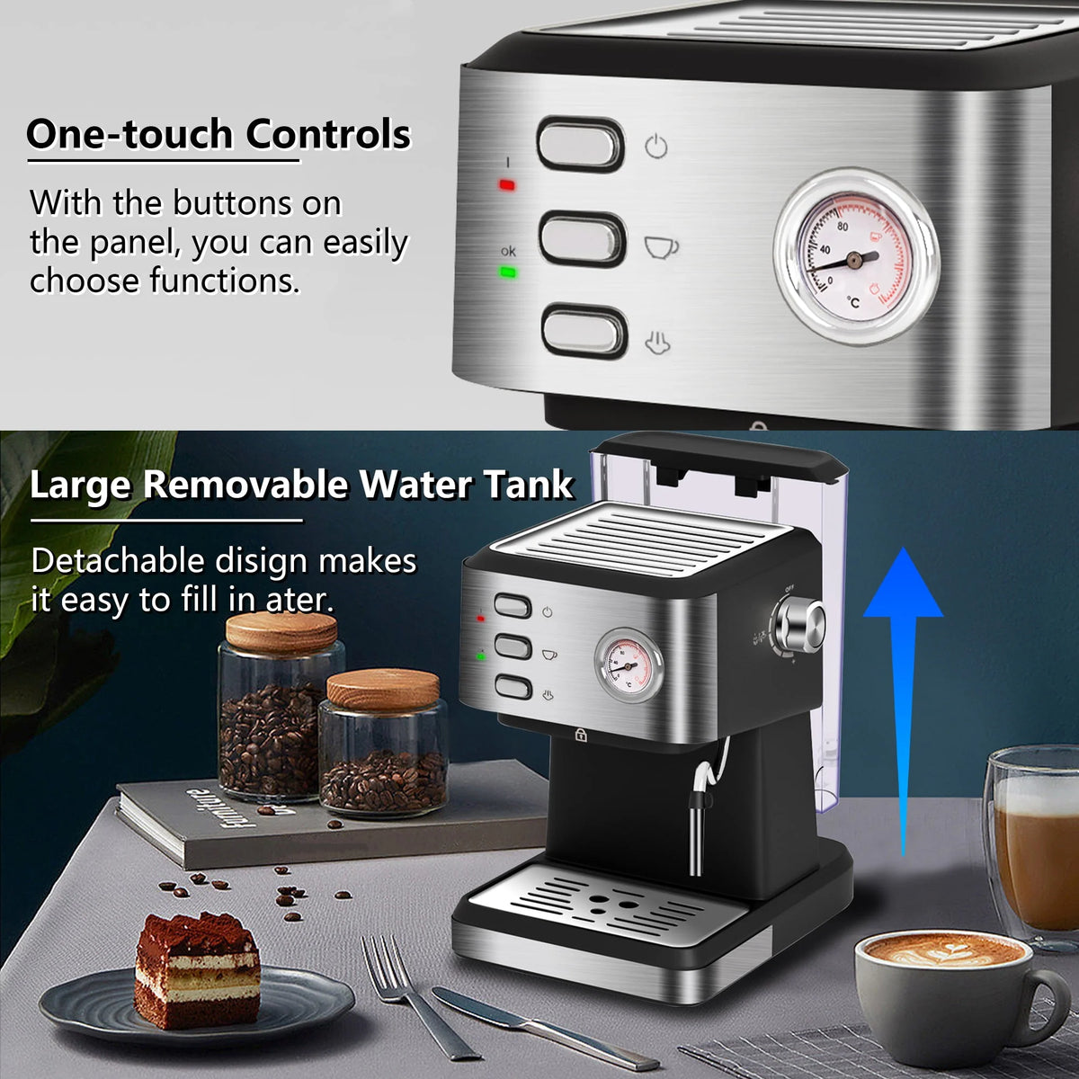 20 Bar Espresso Machine with Milk Frother K4873