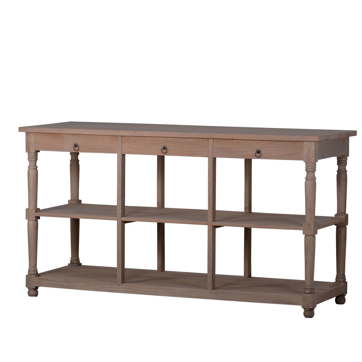 65 Inch 3 Drawer Wood Console Table Q55374