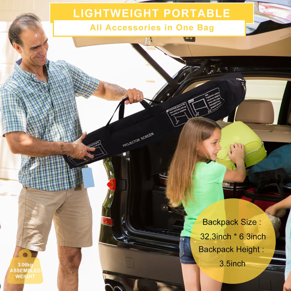 100 inch 16:9 Foldable Outdoor Projector Screen with Carry Bag I413906