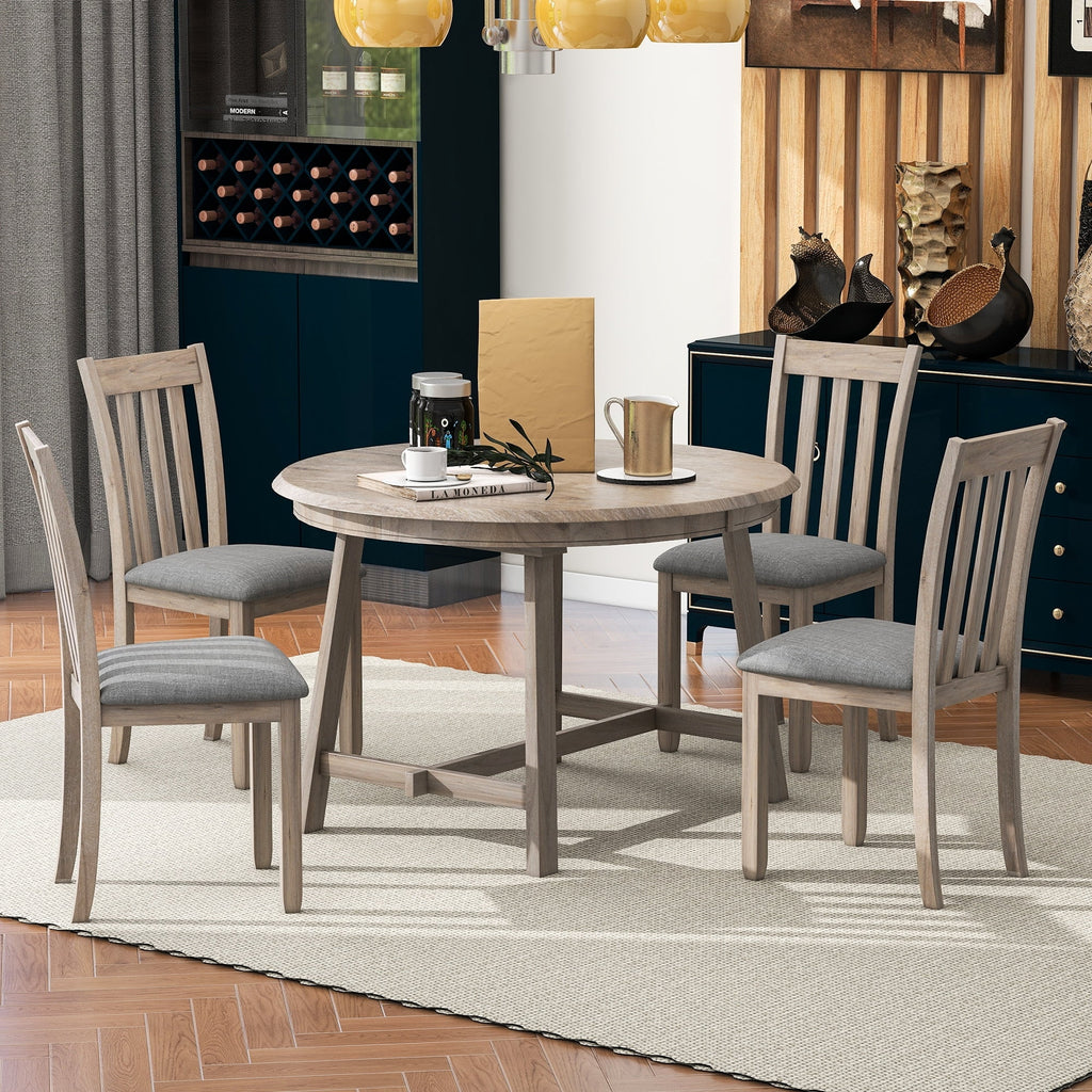 5-Piece Wooden Dining Table Set with 4 Chairs N717470
