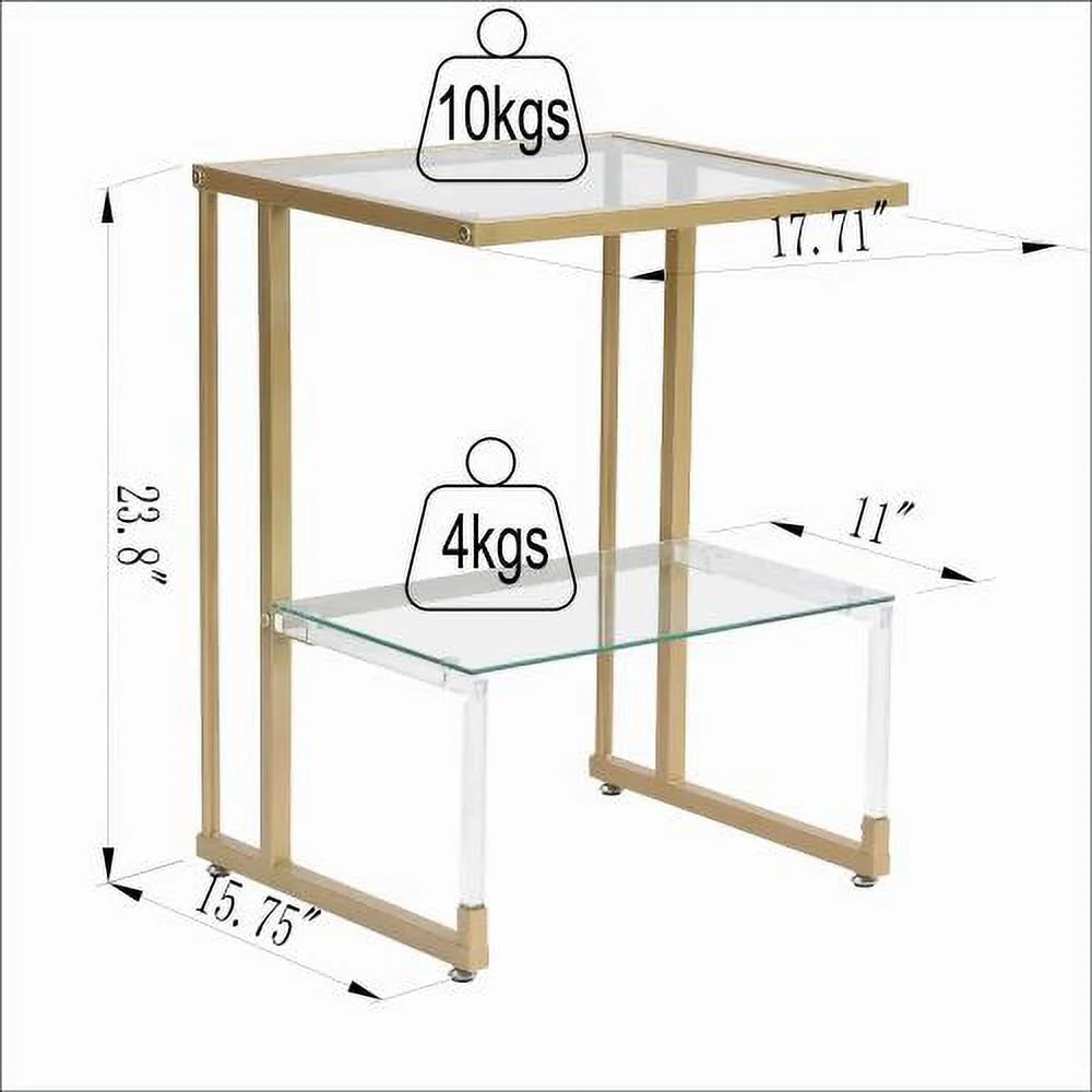 2-Tier Acrylic Glass Side Table N602262