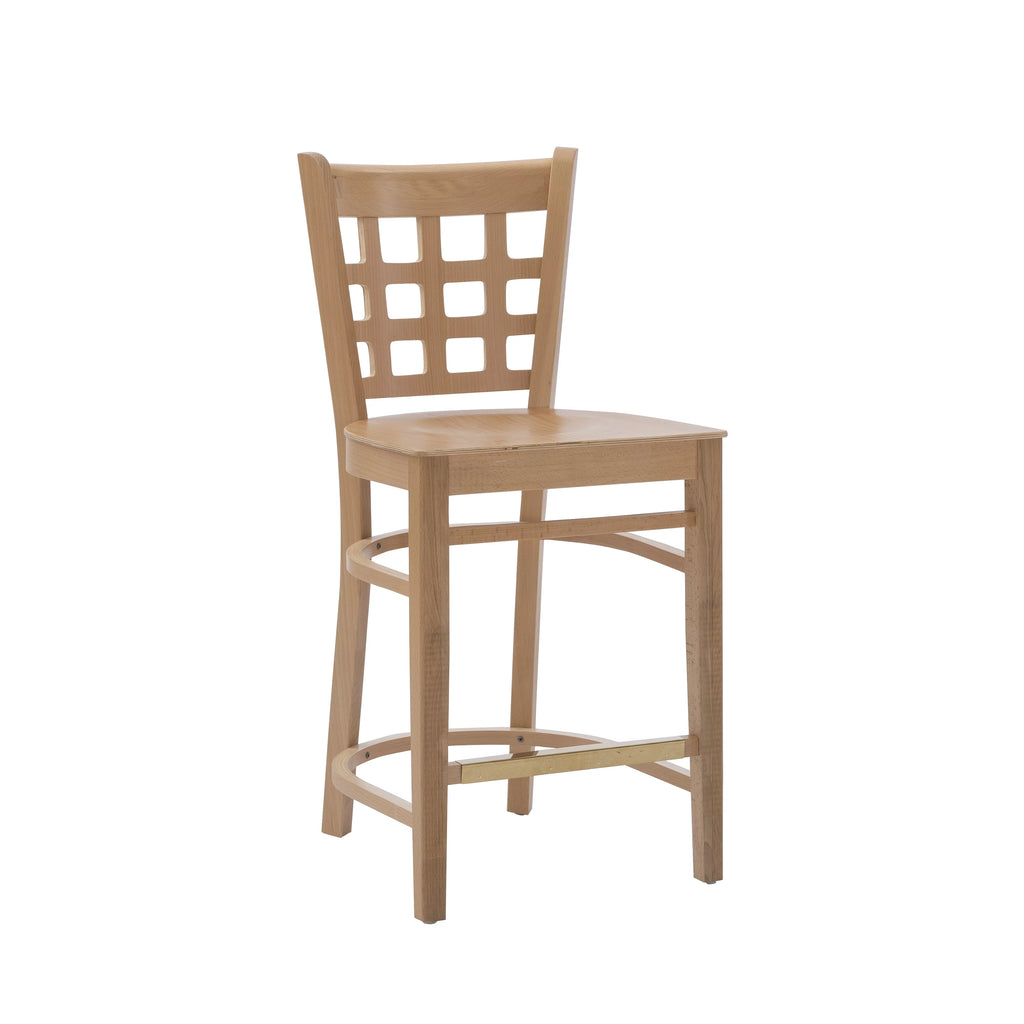 24" Indoor Wood Counter Stools, Set of 2, Natural P688