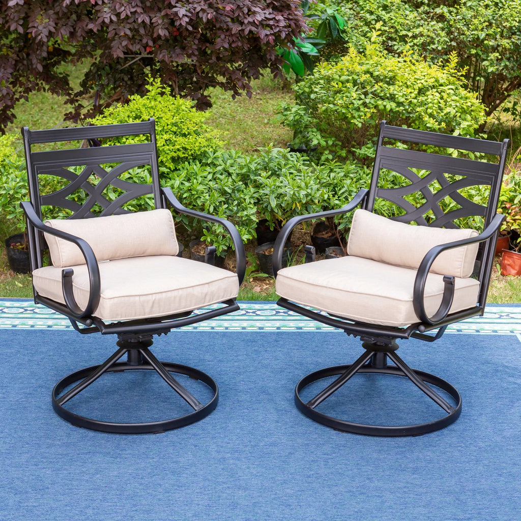 7-Piece Outdoor Dining Set with Swivel Cushioned Chairs E50523