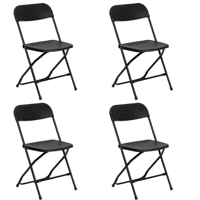Blue 4 Pack Heavy Duty Poly Plastic Stackable Folding Chairs S11662