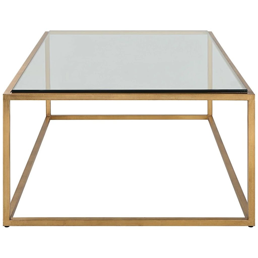 48" Iron and Tempered Glass Coffee Table T15569