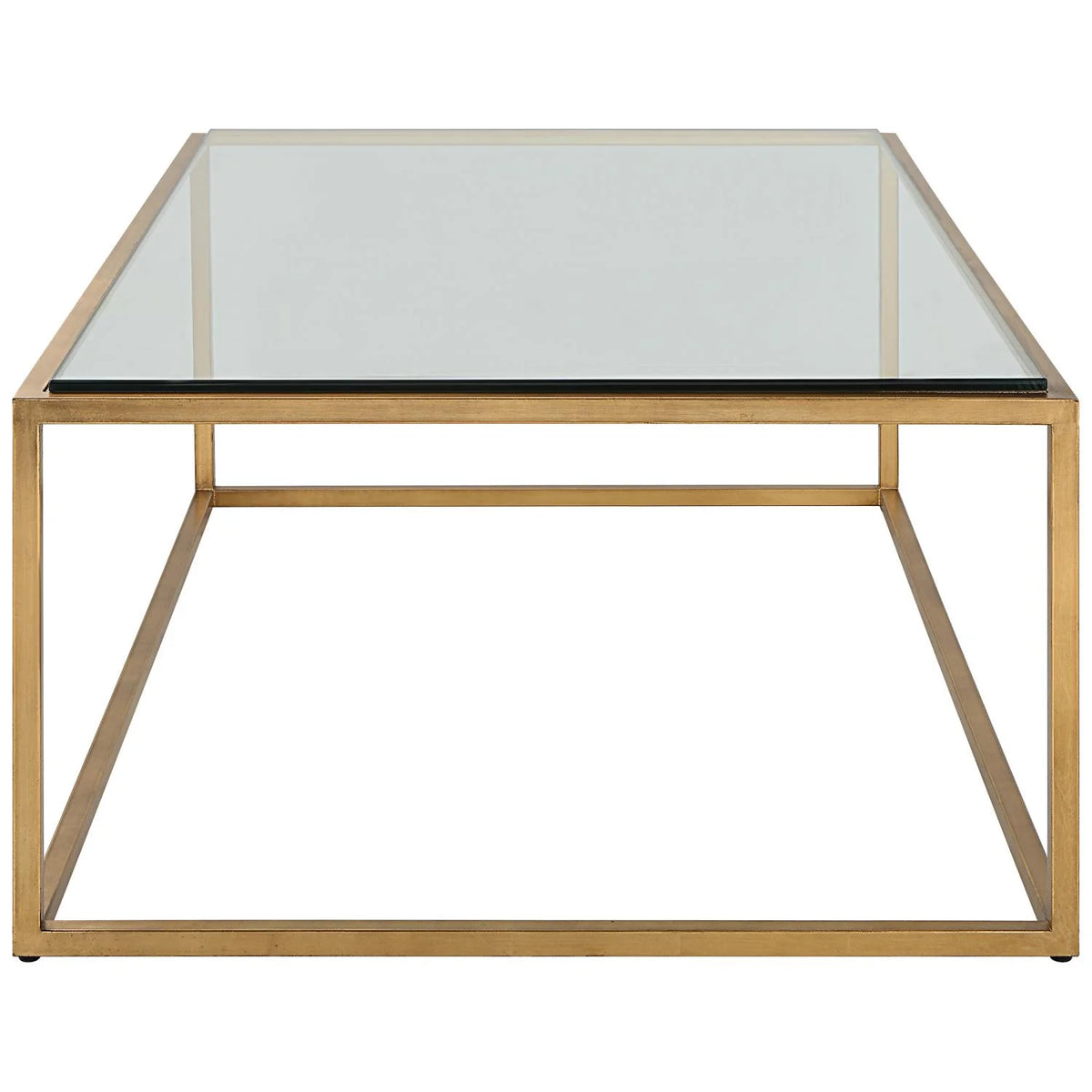48" Iron and Tempered Glass Coffee Table T15569