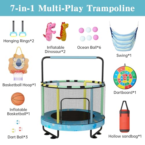 55" Trampoline with Safety Enclosure Net T39050