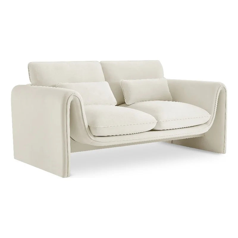 Cream Velvet Loveseat K2468
