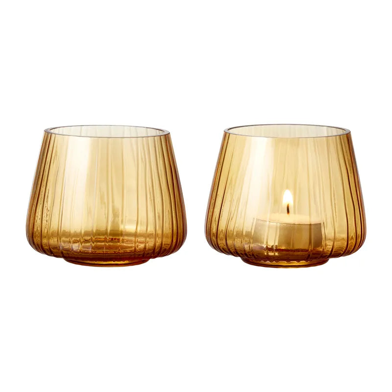 Amber Votive Candle 2 Pcs P61807