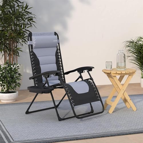 Adjustable Foldable Zero Gravity Rattan Chair with Side Table J807
