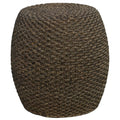 Walnut Wood Drum Side Table T3232