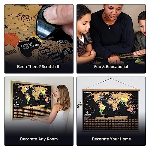 Scratch Off World Map Poster 17x24 Inches S360