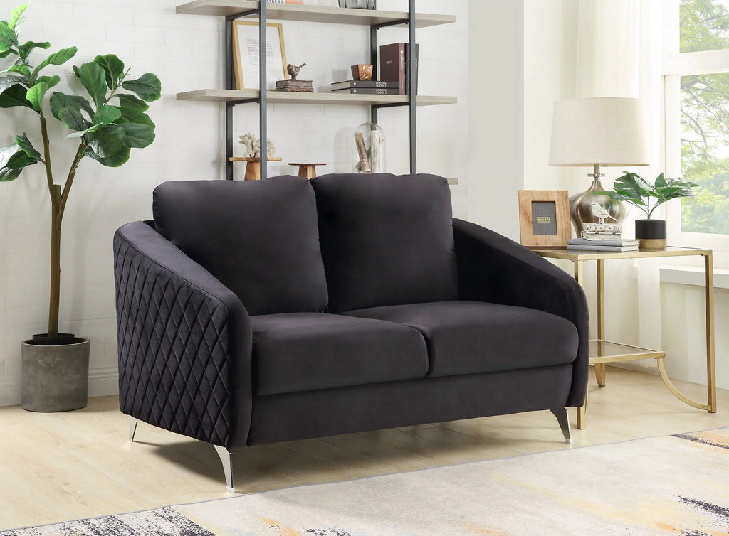 Black Velvet Loveseat X50579