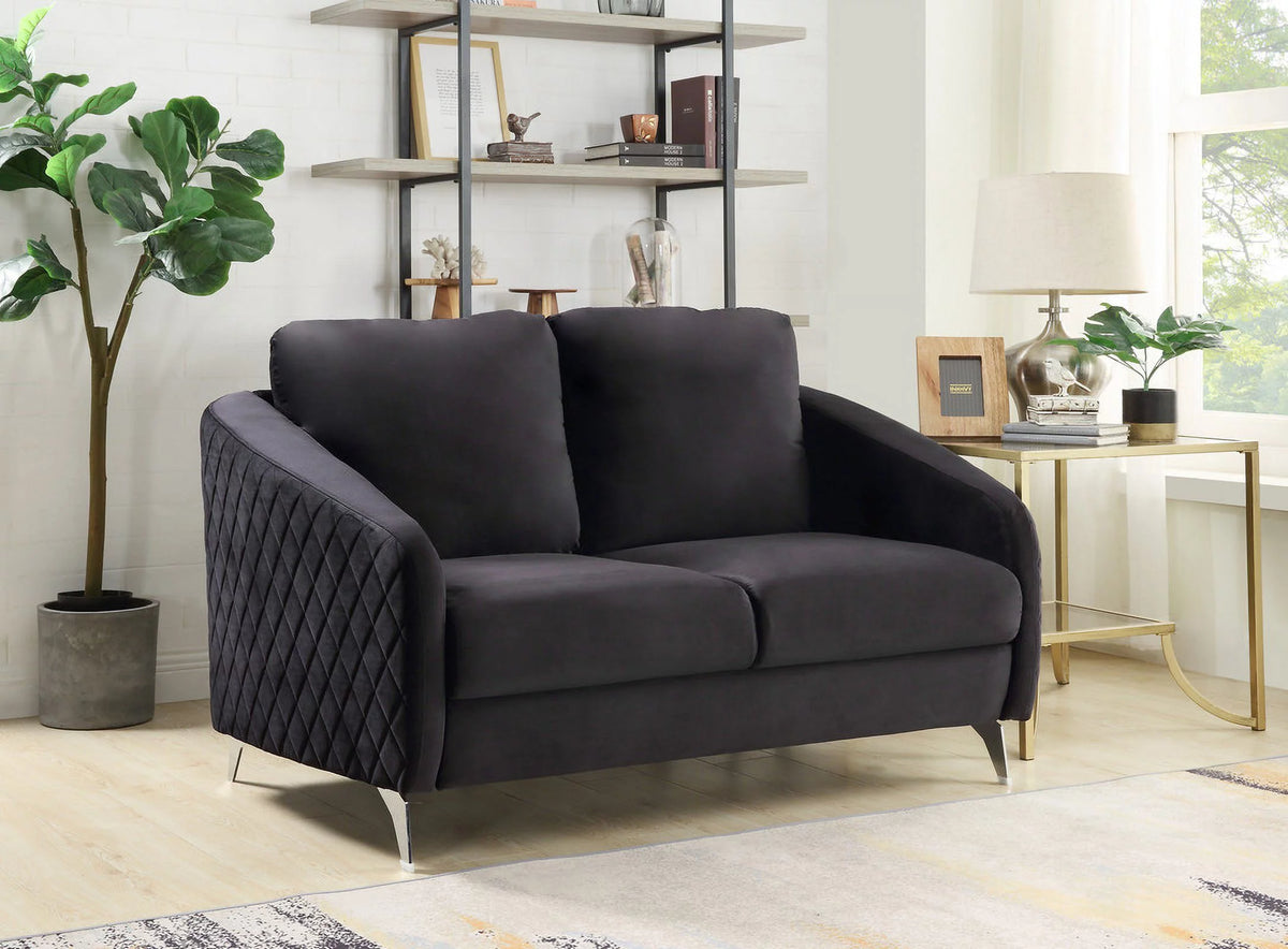 Black Velvet Loveseat X50579