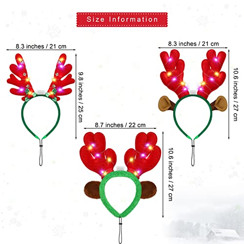 Light up Pet Christmas Headbands 3 Pieces V237