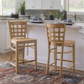 24" Indoor Wood Counter Stools, Set of 2, Natural P688