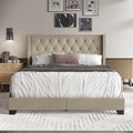 Twin Gold Faux Leather Upholstered Bed V8898