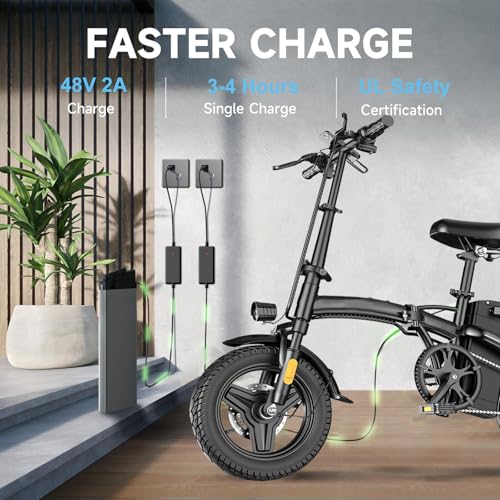 Peak 500W 23MPH Folding Electric Bike 48V 12AH P523