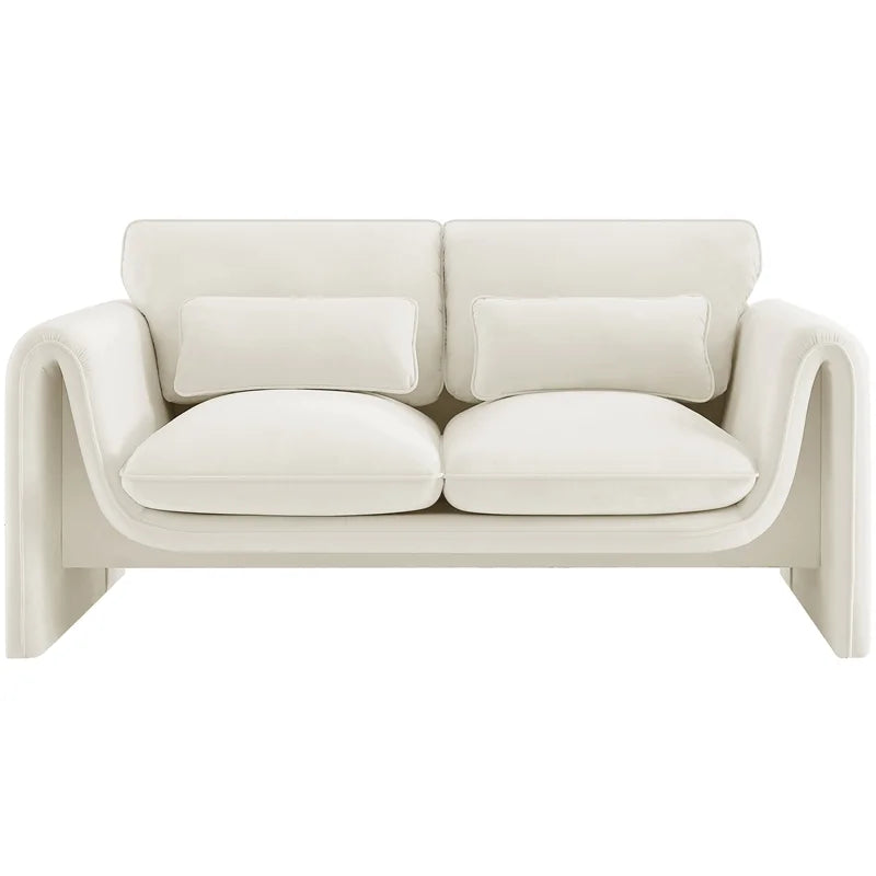 Cream Velvet Loveseat K2468