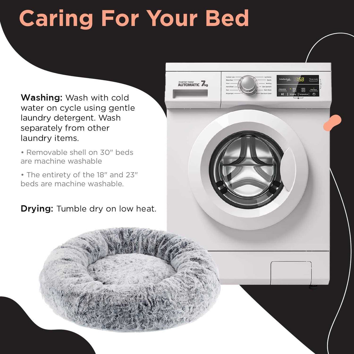Faux Rabbit Fur Memory Foam Calming Bed R14064