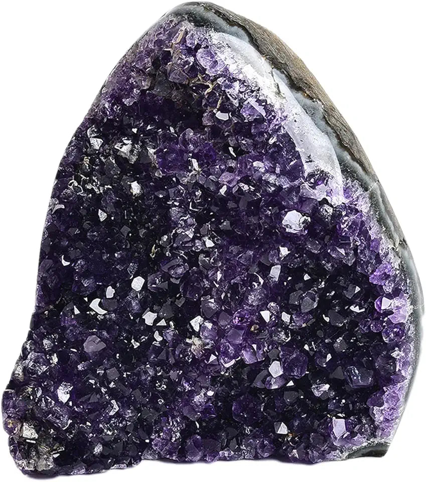 Natural Deep Purple Uruguay Amethyst Crystal Cluster Raw Geode Mineral Specimen Q496
