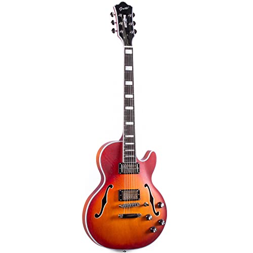 Semi-Hollow Body Electric Guitar Matte Finished with Gigbag P60698