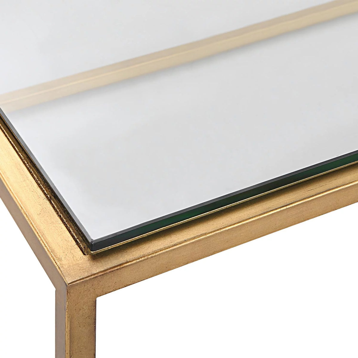 48" Iron and Tempered Glass Coffee Table T15569