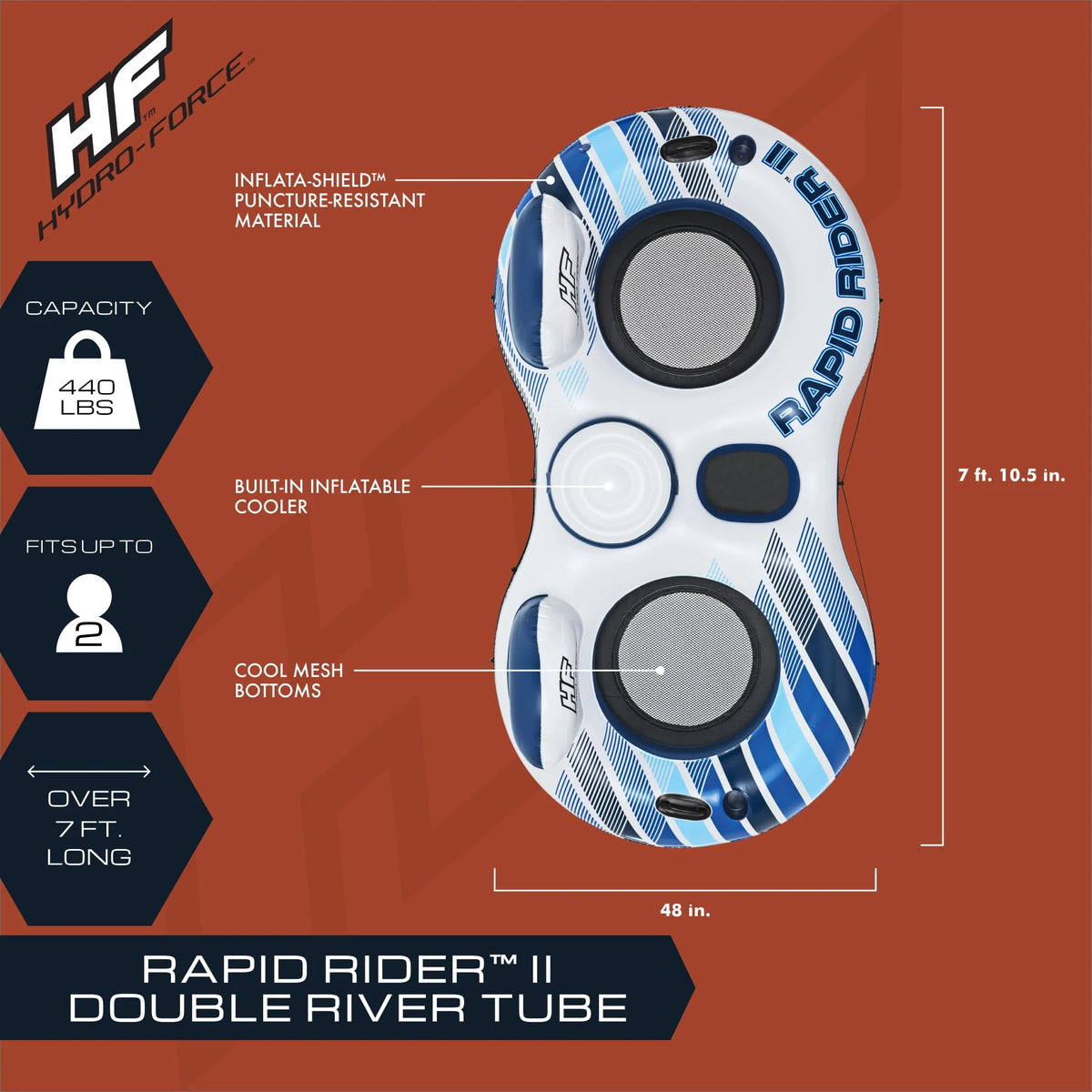 Blue Inflatable Double River Tube Q772