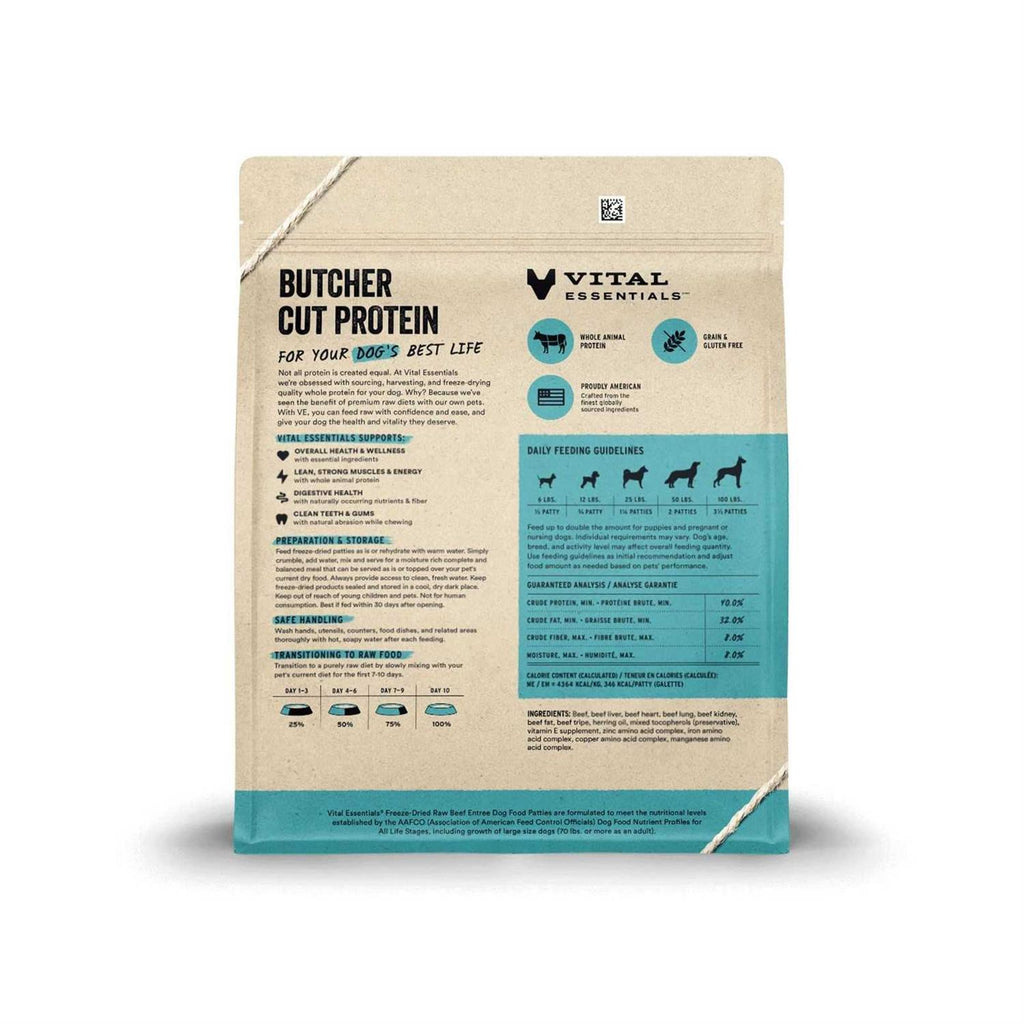Beef Entree Patties Freeze-Dried Raw Dog Food V14975