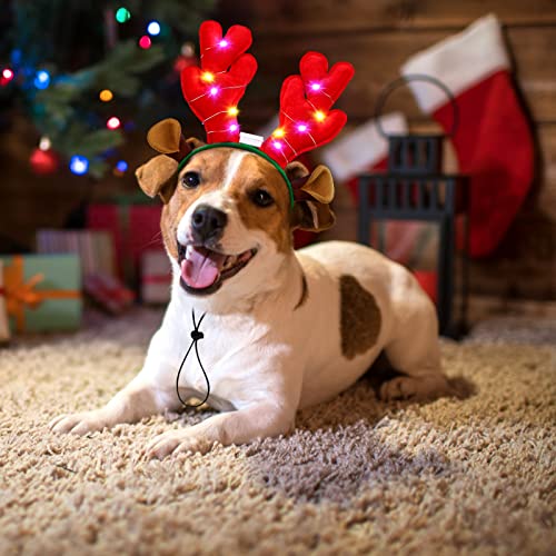 Light up Pet Christmas Headbands 3 Pieces V237