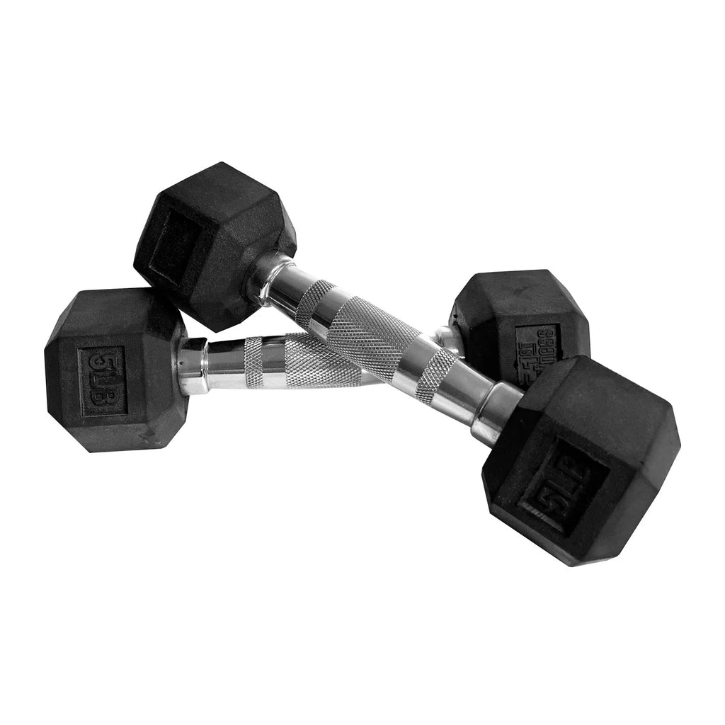 25 lbs Pair Rubber Hex Dumbbell V1381