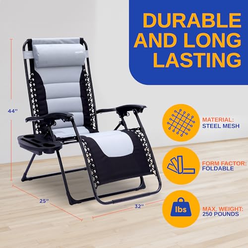 Adjustable Foldable Zero Gravity Rattan Chair with Side Table J807