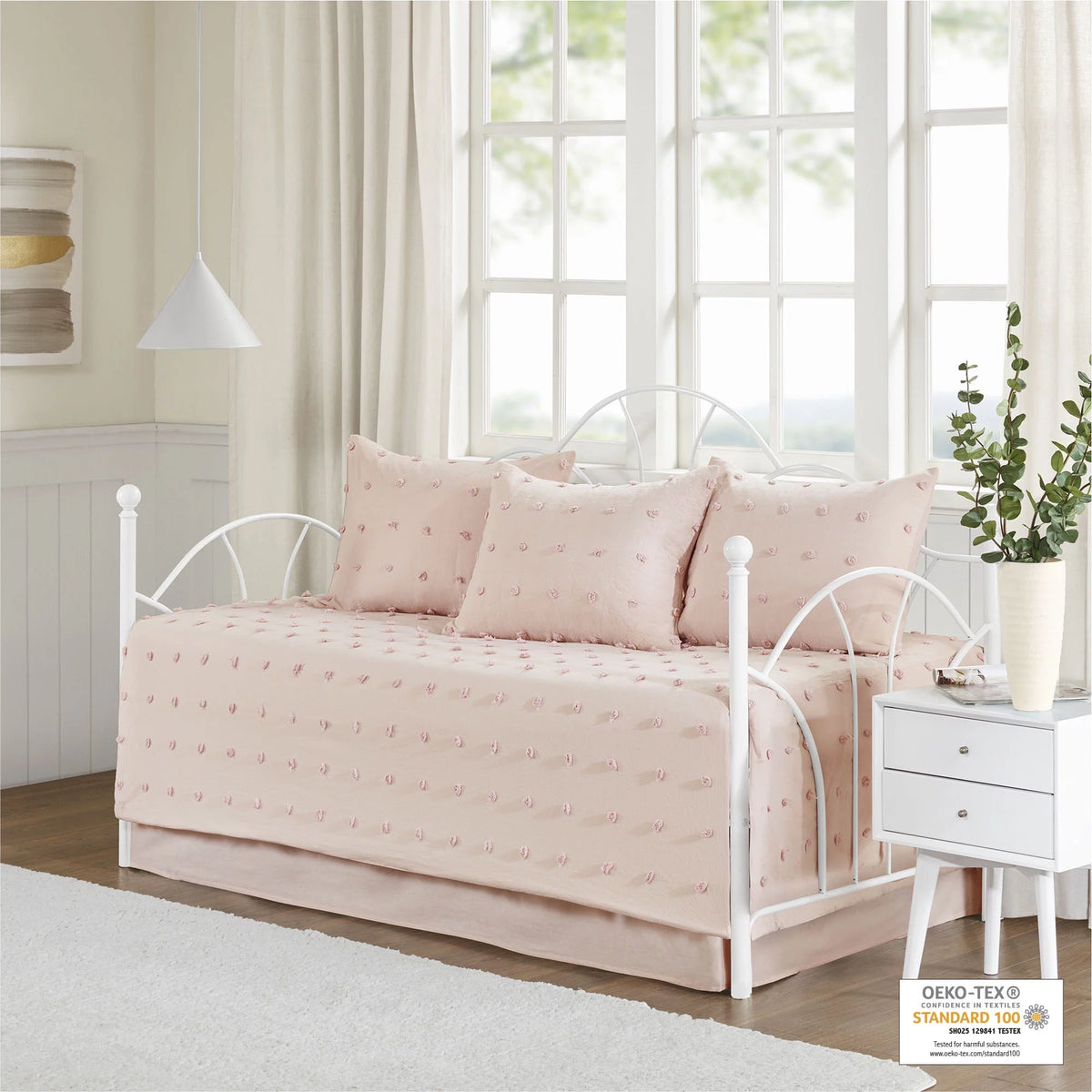 Cotton Tufted Pink 5 piece Daybed Bedding Set M92526