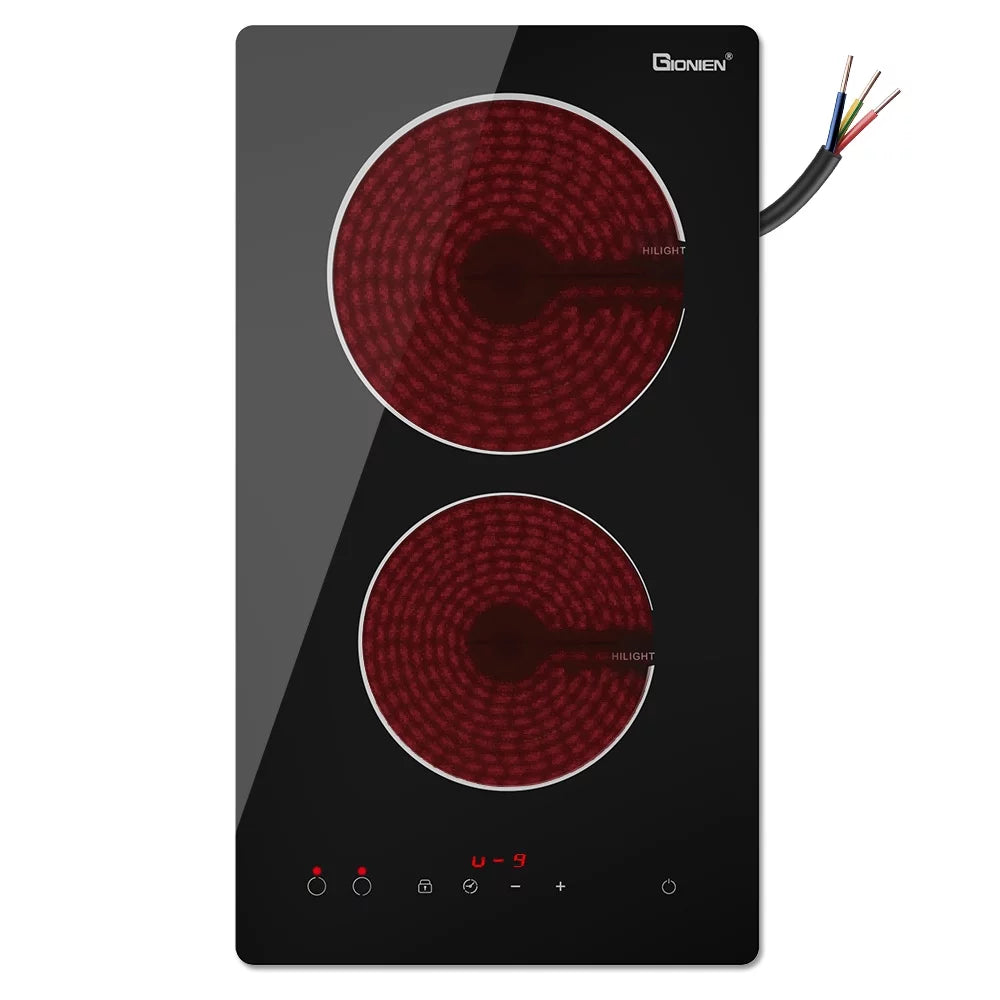 2 Burner Electric Cooktop, 12 Inch Ceramic Cooktop, 3000W R595824
