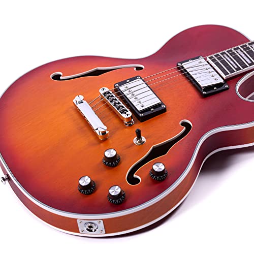 Semi-Hollow Body Electric Guitar Matte Finished with Gigbag P60698