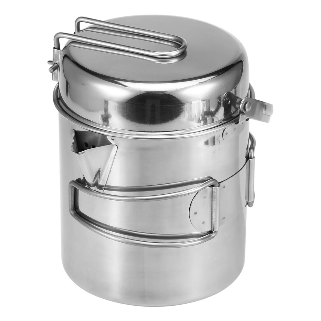 Stainless Steel 1L Cooking Kettle with Foldable Handle S5012