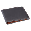 Black Tan Leather RFID Slim Bifold Wallet H614581