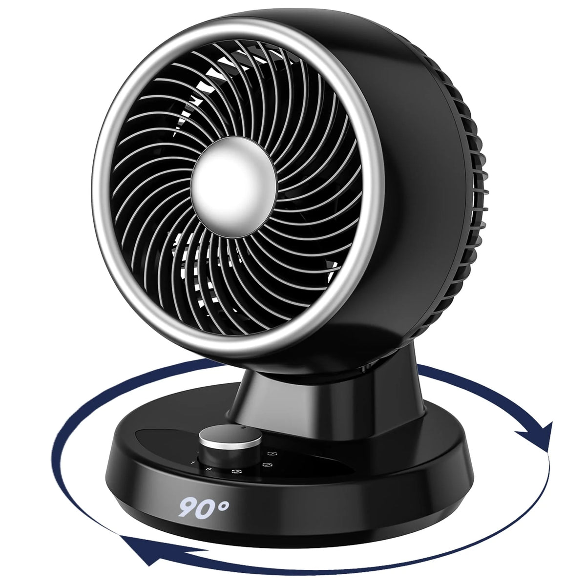 Portable Table Fan with 90° Auto-oscillation, 6 Tilting Head Settings, 3 Speeds Z977