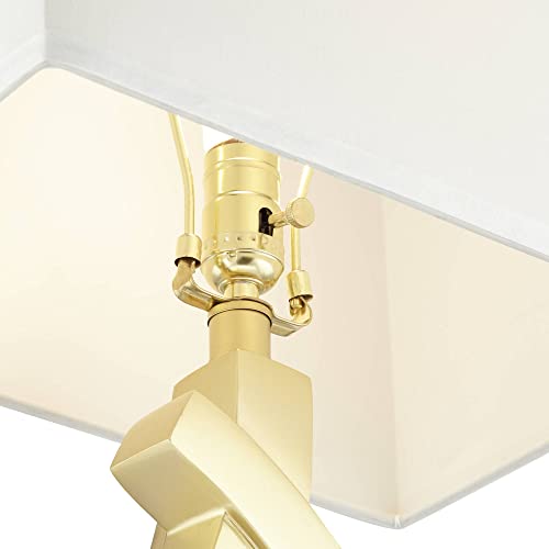 Set of 2 Gold Metal Table Lamps with USB Charging Port M2121