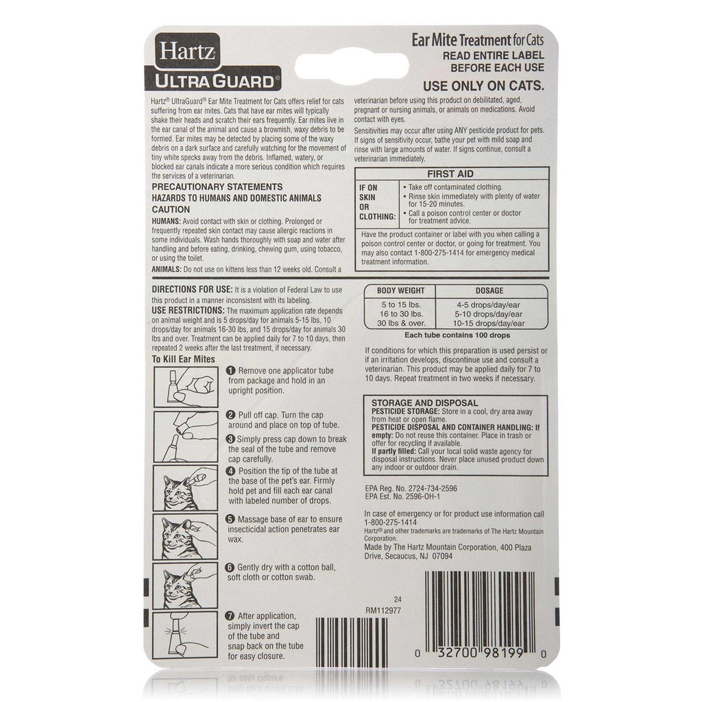 Ear Mite Treatment for Cats Q293