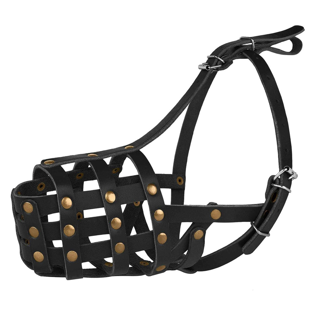 Leather Dog Muzzle Adjustable Breathable Medium Large Breeds I397
