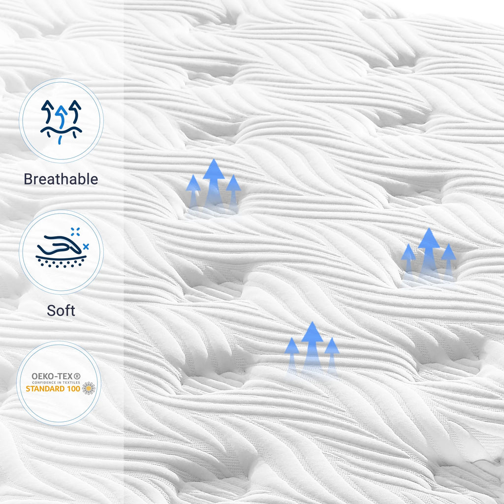 10'' Gel Memory Foam Pocket Spring Hybrid Mattress Full Size K283069