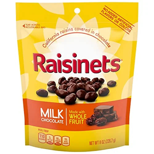 Milk Chocolate Covered California Raisins 8 oz 8 Pack C527