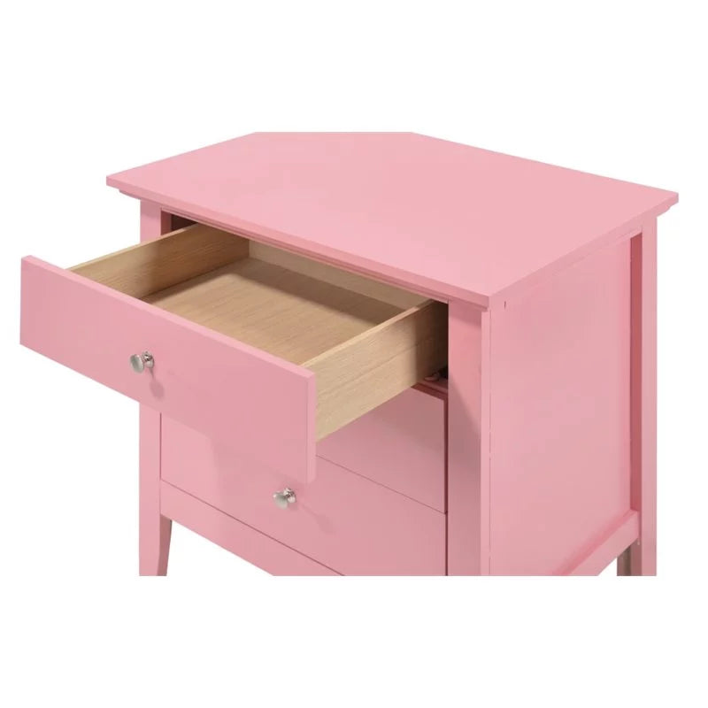 Pink 3-Piece Dresser TV Stand and Nightstand Set L9055