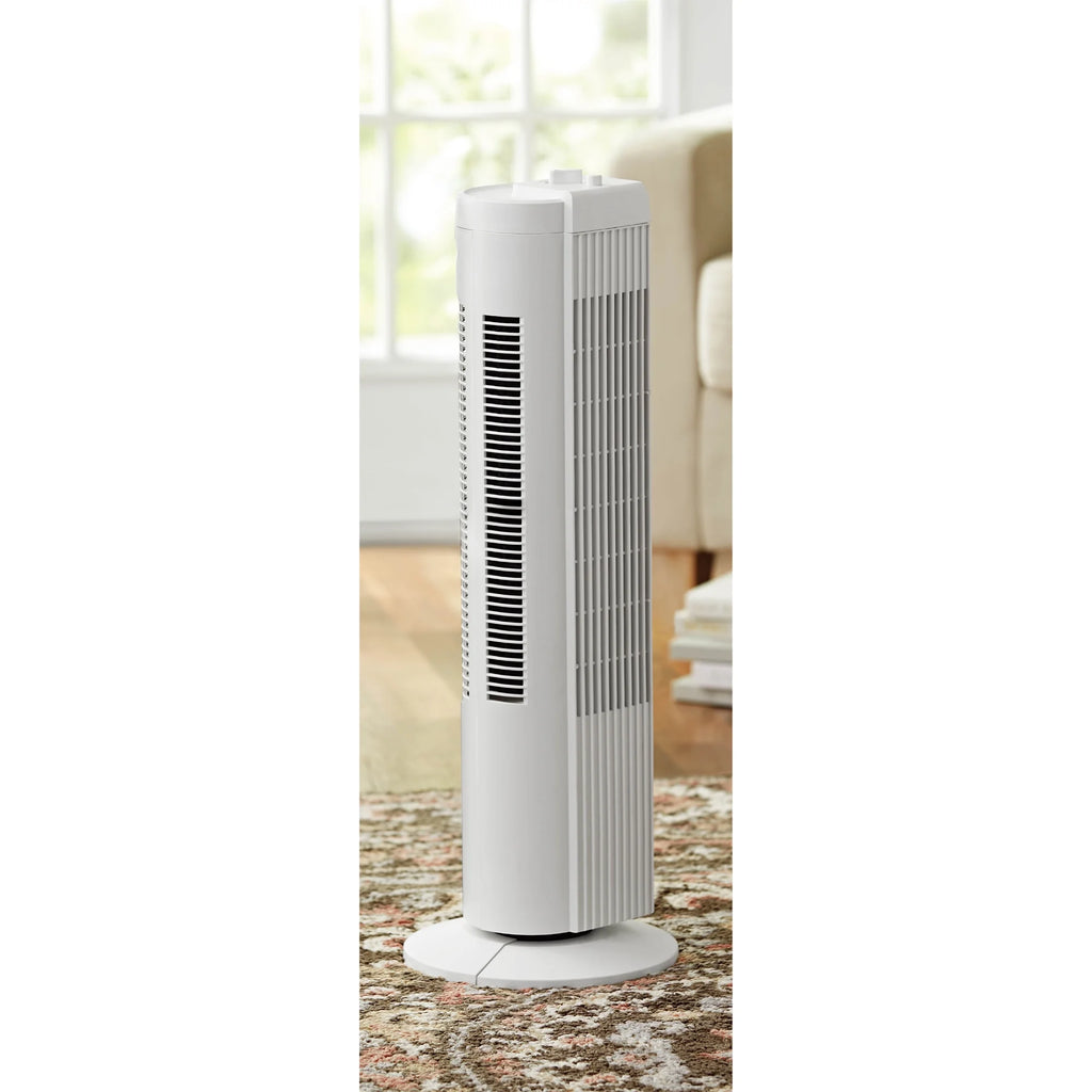 28 Inch 3 Speed Oscillating Tower Fan, White R409108