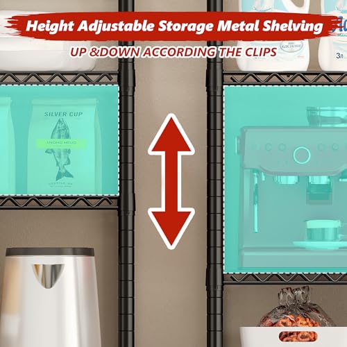 5-Tier Heavy Duty Metal Wire Shelving T86544